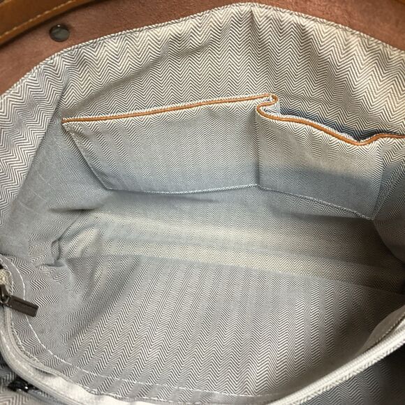 MDBM Maison de Beauté Provence Tan Leather Front Pocket Tote Handbag Messenger - Picture 11 of 13